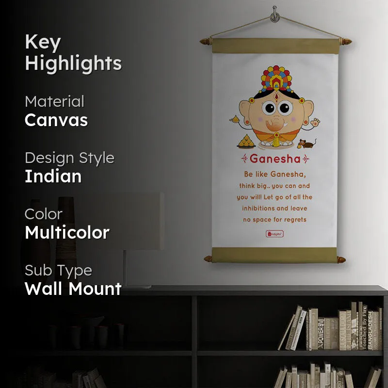 Whimsy Cute Ganesha Motivational Canvas Wall Accent media 2