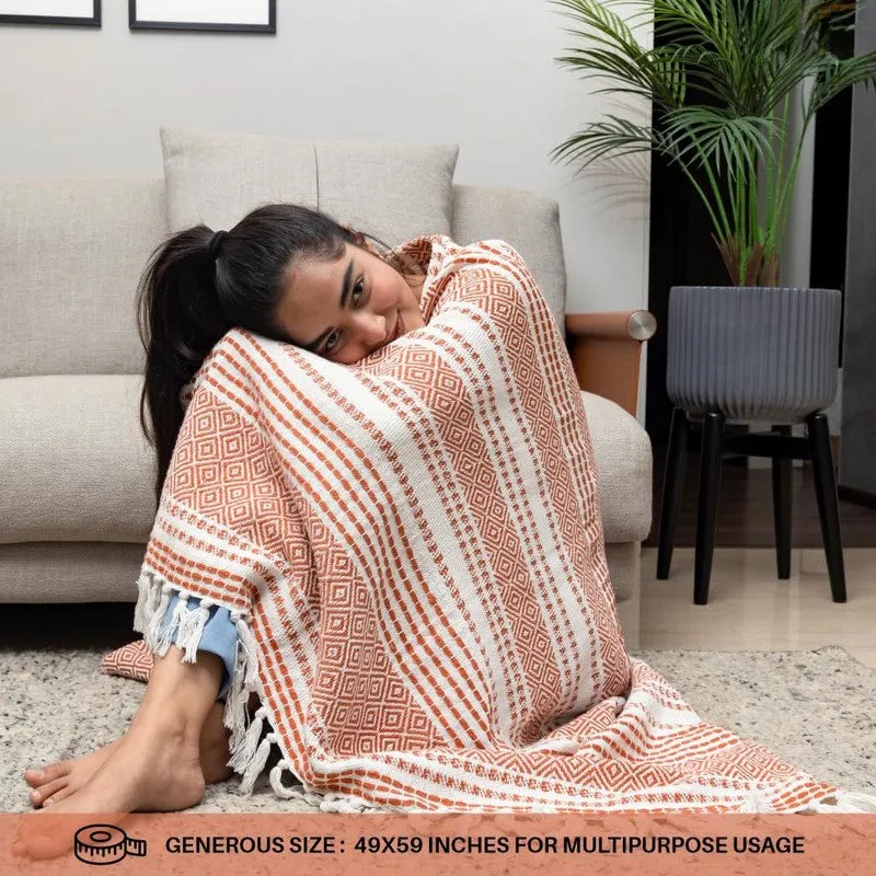 Urban Space Terrane Geometric Cotton Throw - Red media 5