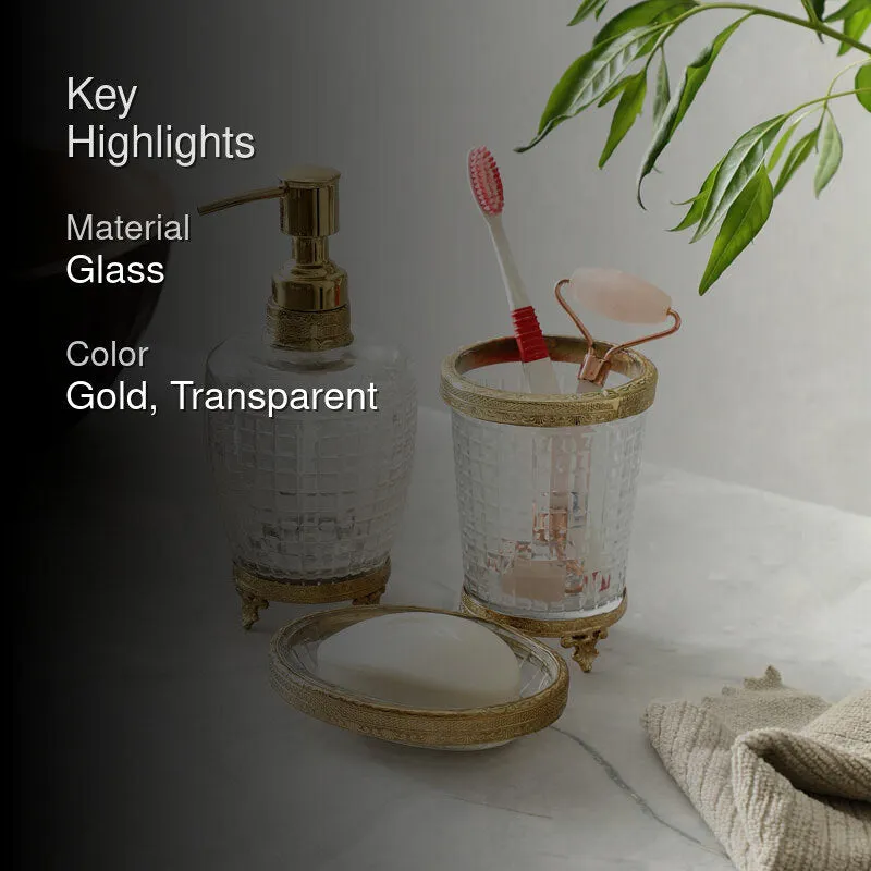 Luma Crystal Cut Bathroom Set - Gold media 2