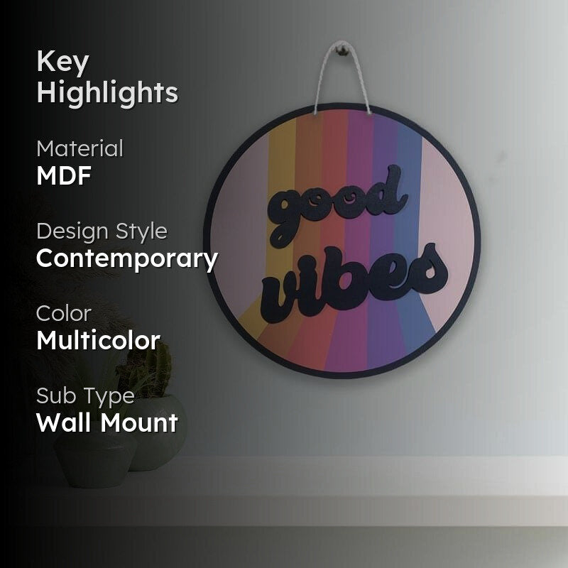 Good Vibes MDF Wall Accent - Rainbow media 2