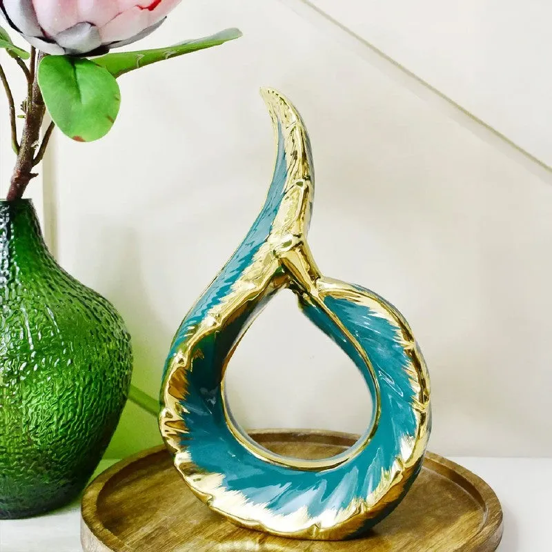 Zynera Emerald Curve Decorative Showpiece - Blue media 1