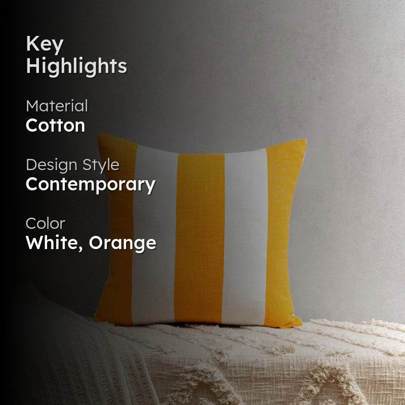 Belen Hand Printed Square Cushion Cover - Orange media 2