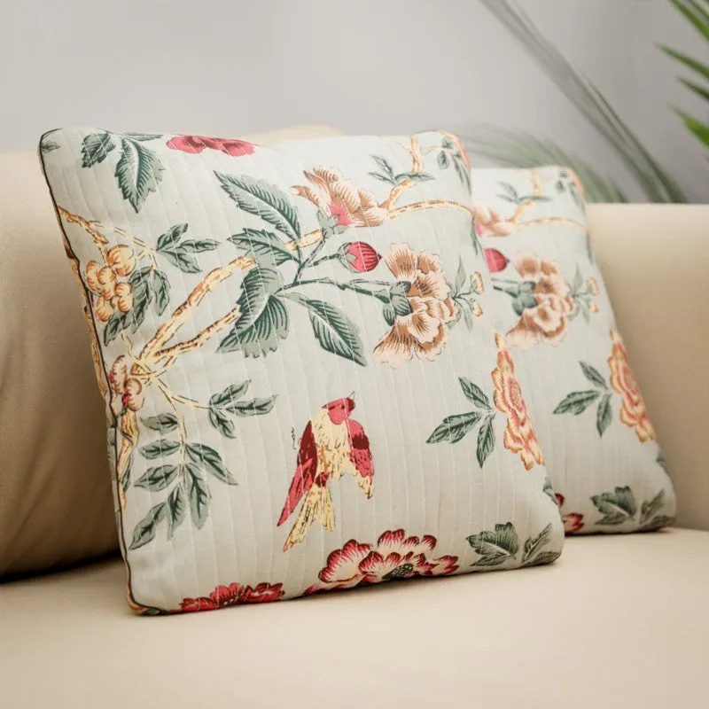 Blossom Trails Cotton Cushion Covers - Set Of Two media 4