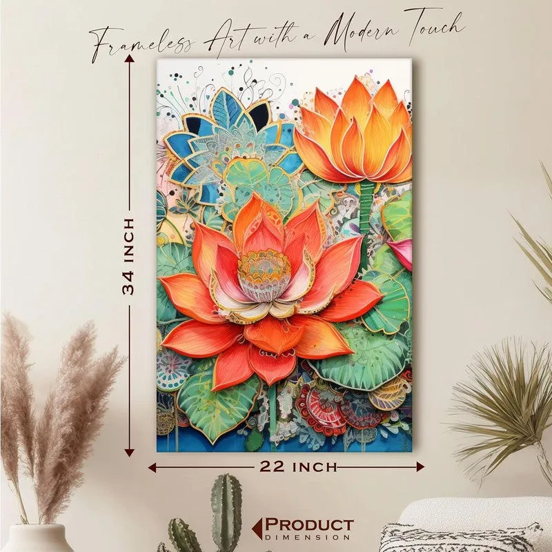 Flame Lotus Wall Art Without Frame media 9