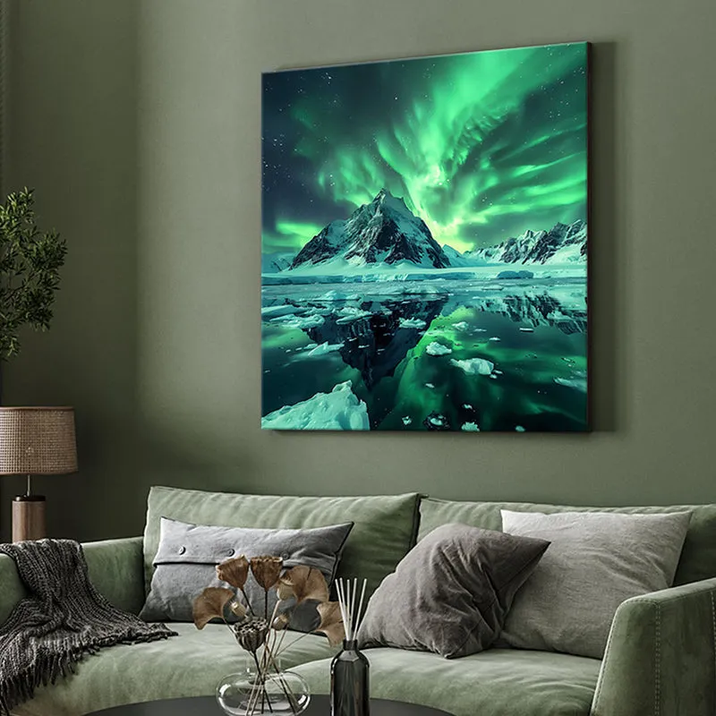 Aurora Icy Peaks Wall Painting media 4
