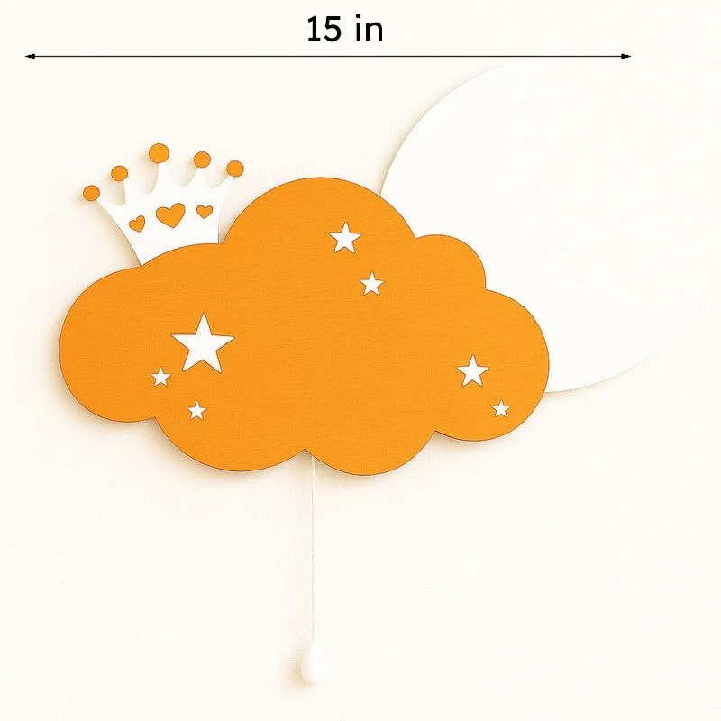 Sleepy Night Sky Cloud Battery Operated MDF Wall Lamp - Orange media 12