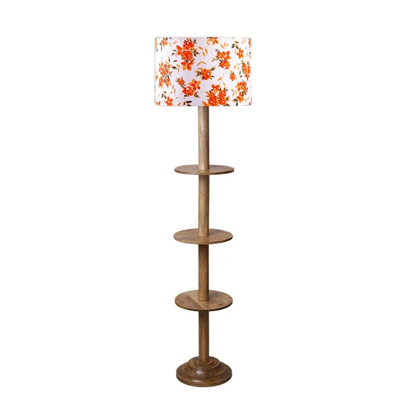 LumiCrate Tower Wooden Floor Lamp - Orange & White media 4