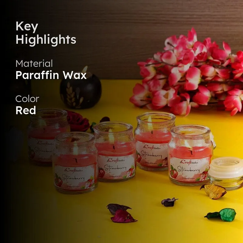 Nithya Strawberry Scented Jar Candle - Set Of Five media 2
