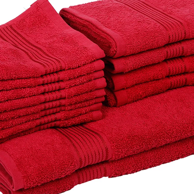 Comfora Towel Set (Red) - Fourteen Piece Set media 5
