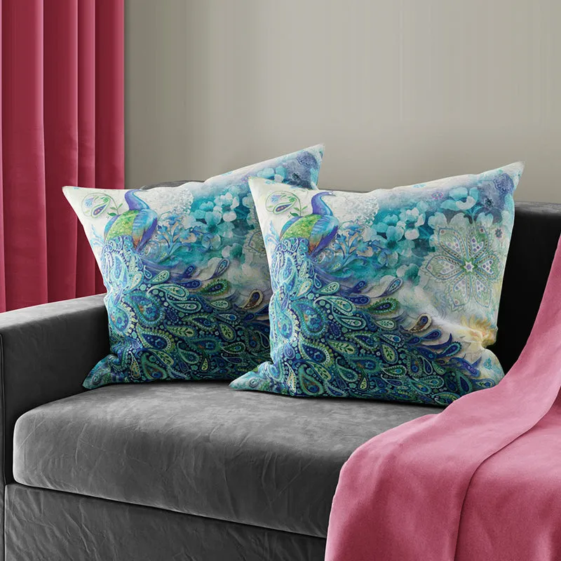 Chitrapaksha Printed Cushion Cover Set - Set Of Two media 1