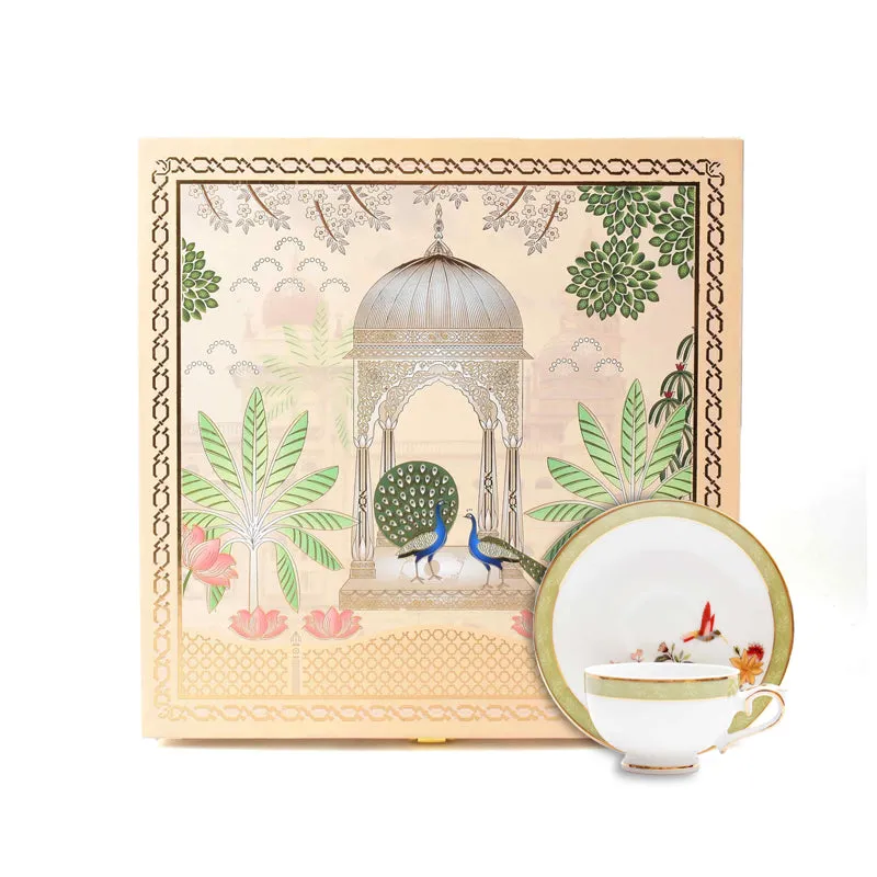 Painted Blooms 24k Gold Brushed Porcelain Tea Cup & Saucer (280 mL) - Set of Six media 7