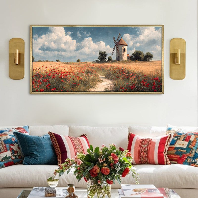 Prairie Calm Canvas Wall Painting With Frame