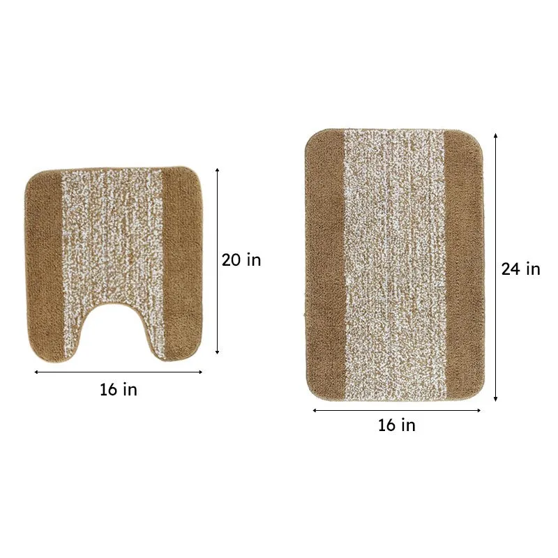 Marvis Anti Skid Bath Mat & Contour Mat (Beige) - Eight Piece Set media 6