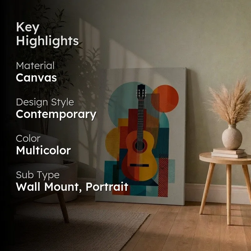 Chordal Modern Guitar Canvas Wall Art media 2