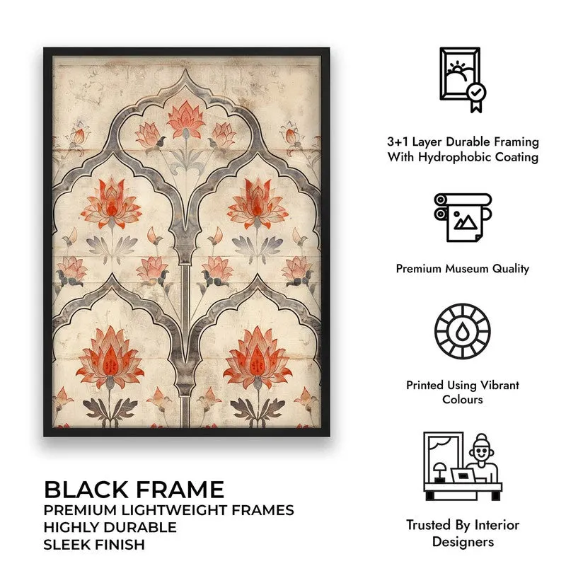 Lotus Arch Canvas Wall Painting With Black Frame media 10