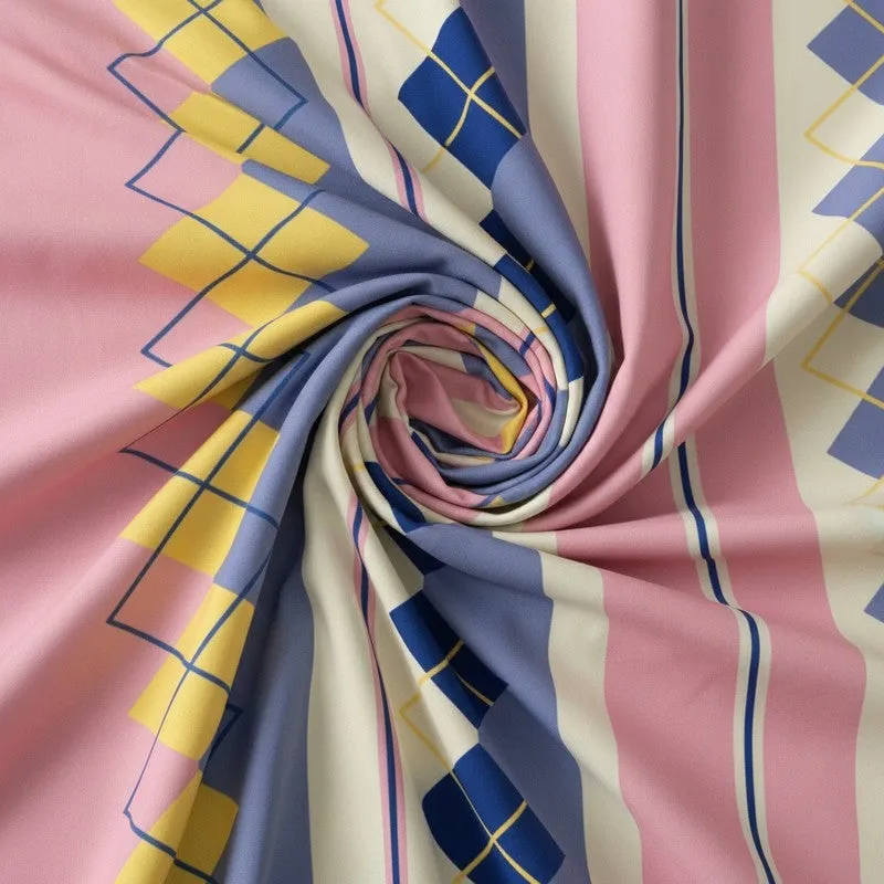 Sanvi Geometric Microfiber Bedsheet (Pink) - 125 GSM media 5
