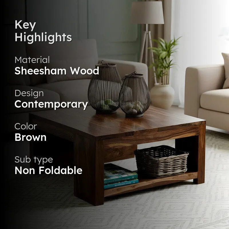 Crixon Sheesham Wooden Center Table - Brown media 2