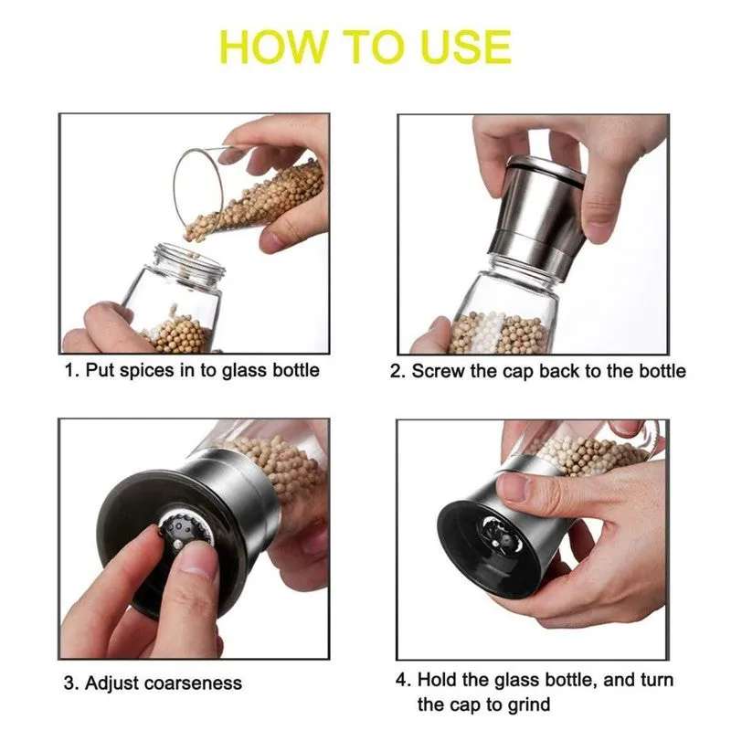 Stylish Minimalist Glass Salt & Pepper Grinder media 8