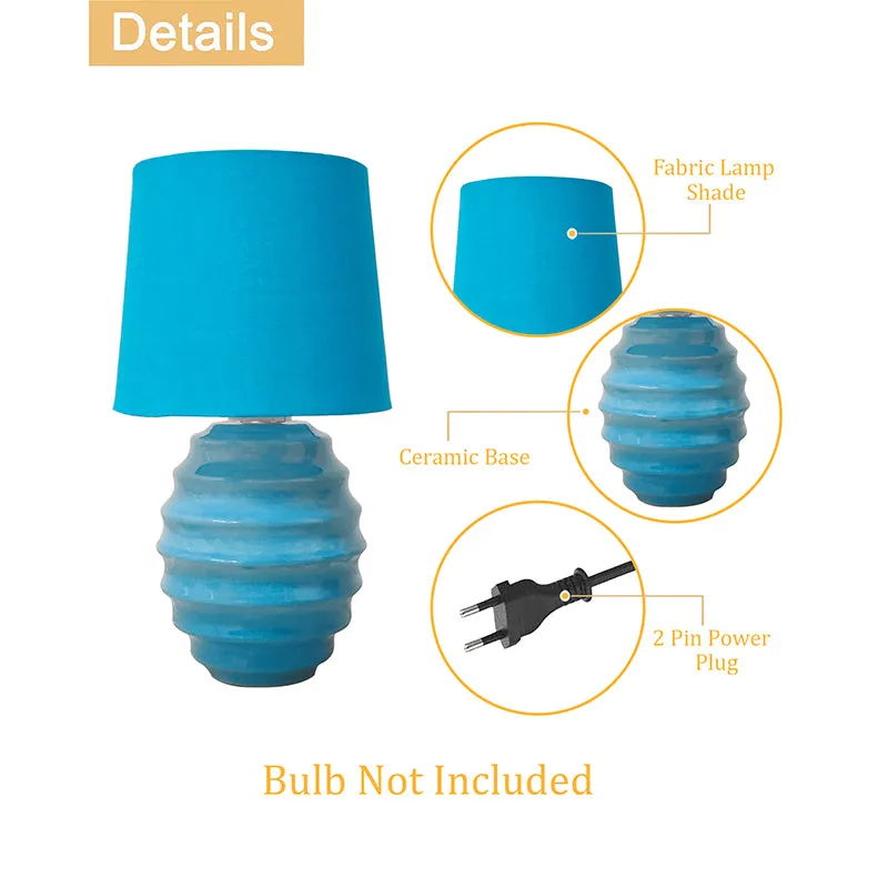 Pharos Ceramic Fabric Table Lamp - Blue media 4