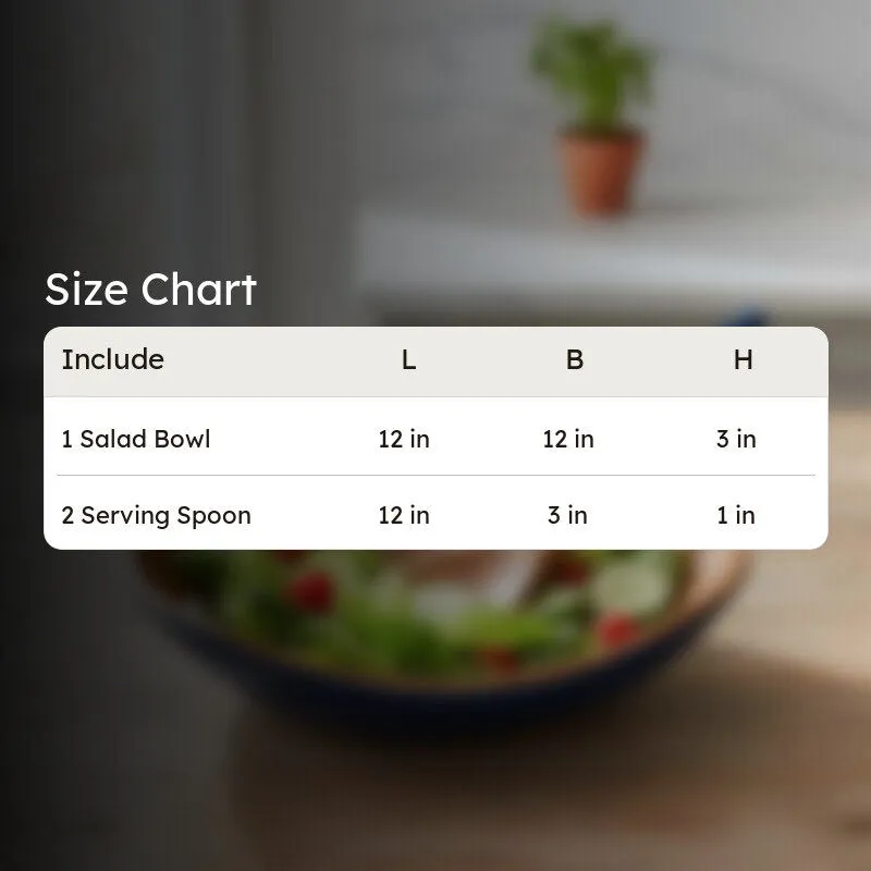 Azure Wood Salad Bowl with Serving Spoons (1000 mL) - Three Piece Set media 10