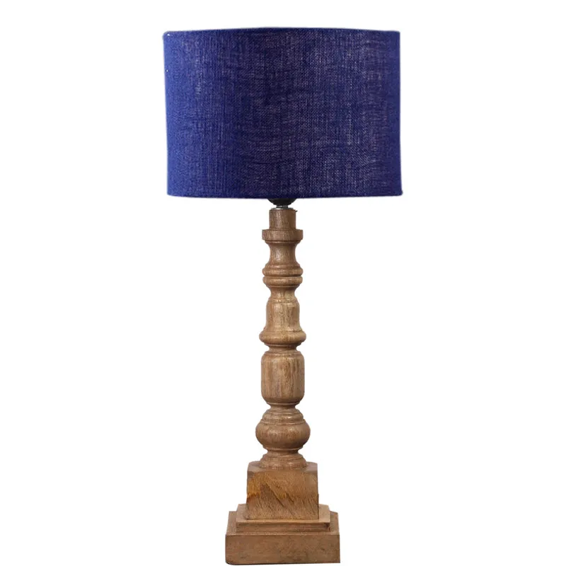 Sienna I Arbor Wooden Table Lamp - Blue,Brown media 6