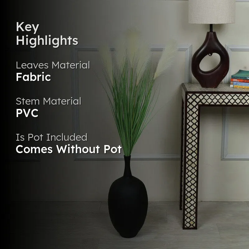 Artificial White Pampas Grass Without Pot - 3.3 Feet media 2