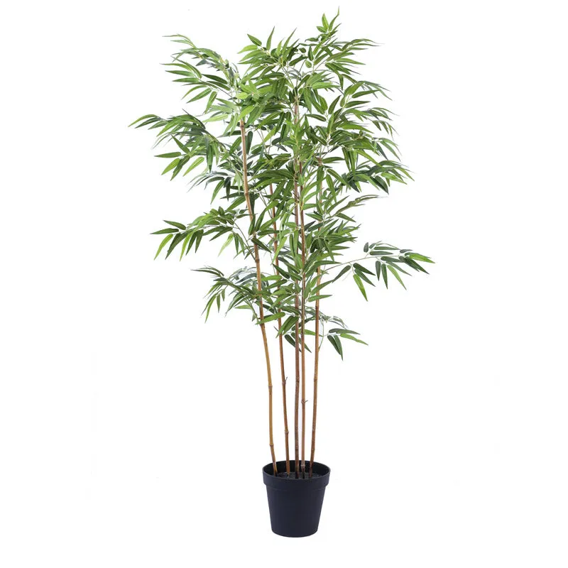 Artificial Realistic Bamboo Plant With Black plastic Pot - 5.9 Feet media 3