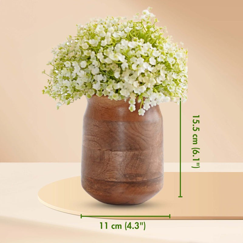 Mangia Wooden Vase - Dark Brown media 7