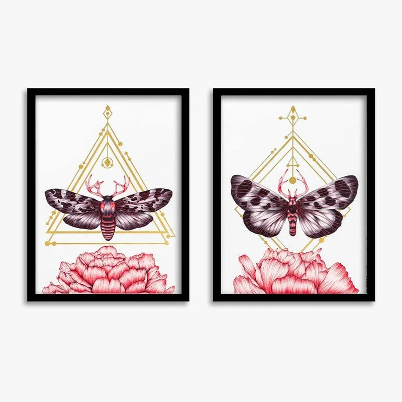 Flutter Paper Wall Painting With MDF Frame - Set Of Two media 3