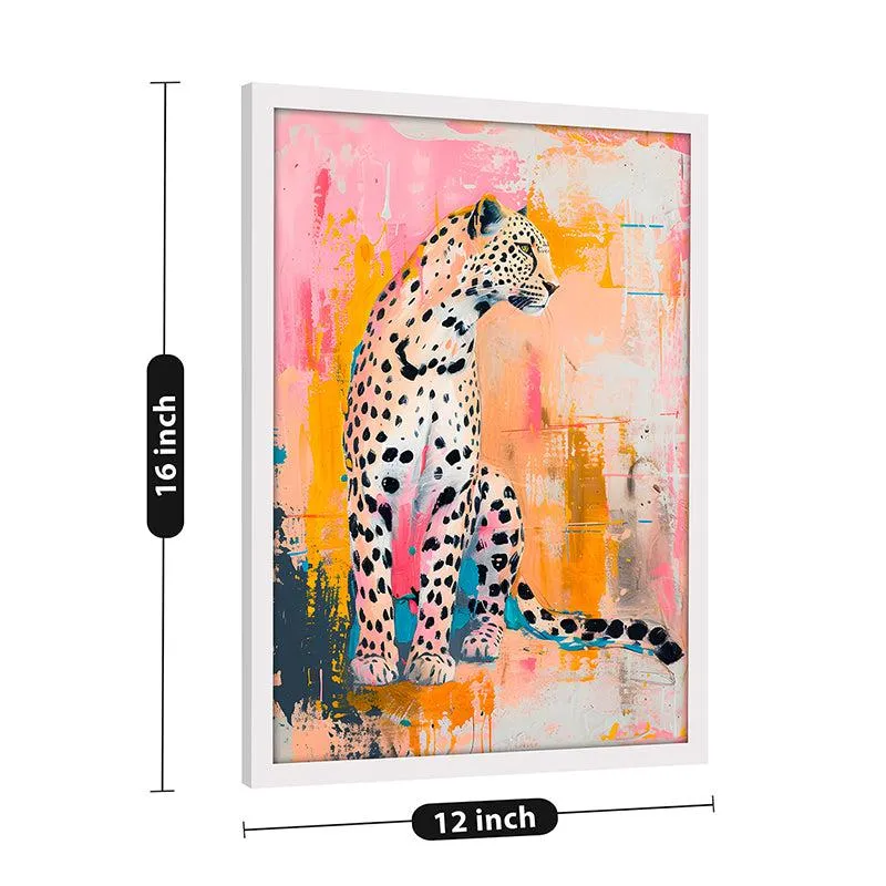 Leopard Dreamscape Canvas Leopard Wall Art With Frame - White media 2