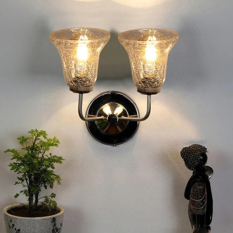 Crystal Flare Dual Shade Glass Wall Lamp media 4