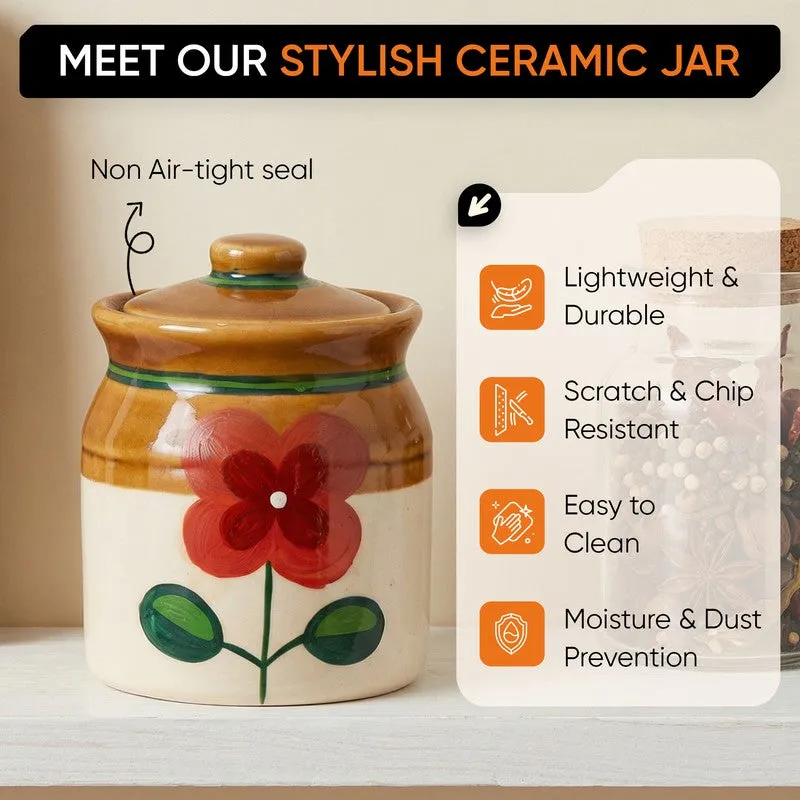 Achaari Ceramic Jar with Stand -Three Piece Set media 8