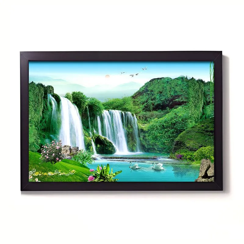 Ethereal Waterfall Wall Painting media 3