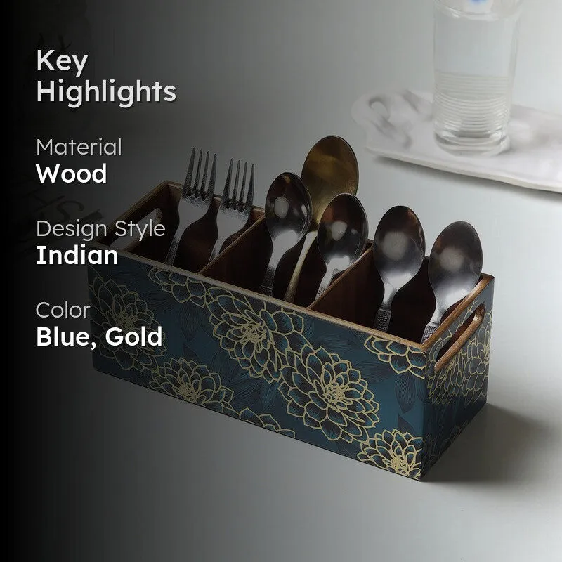 Deshira Wooden Cutlery Holder media 2