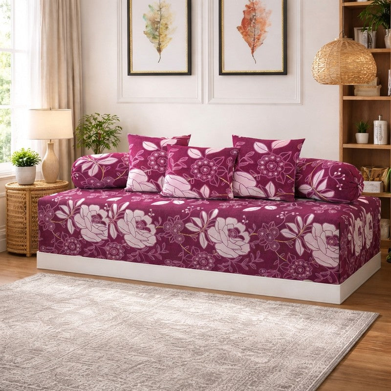 Petalya Printed Diwan Set - Six Piece Set