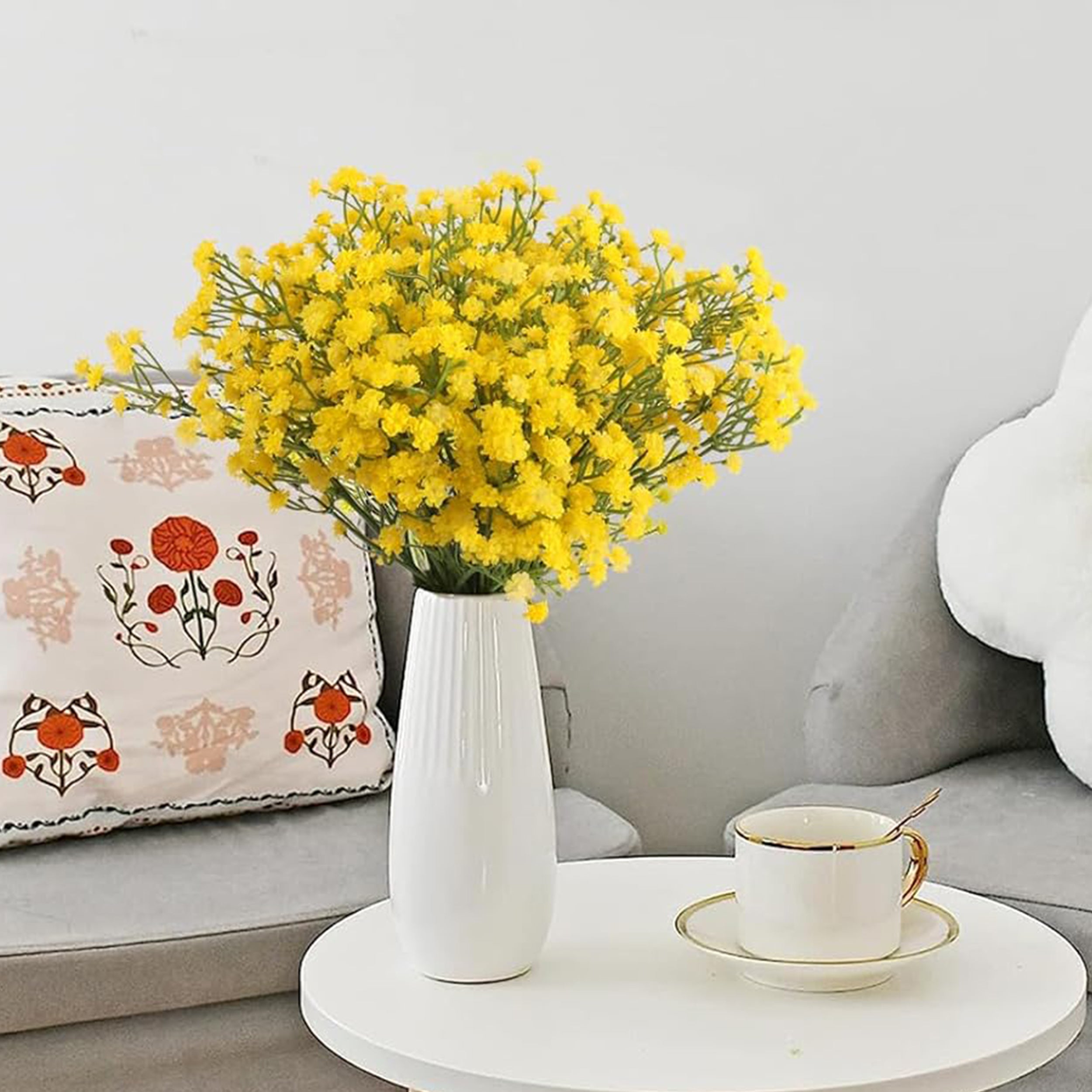 Airy Babys Breath Plastic Artificial Flower - Set Of Two media 7