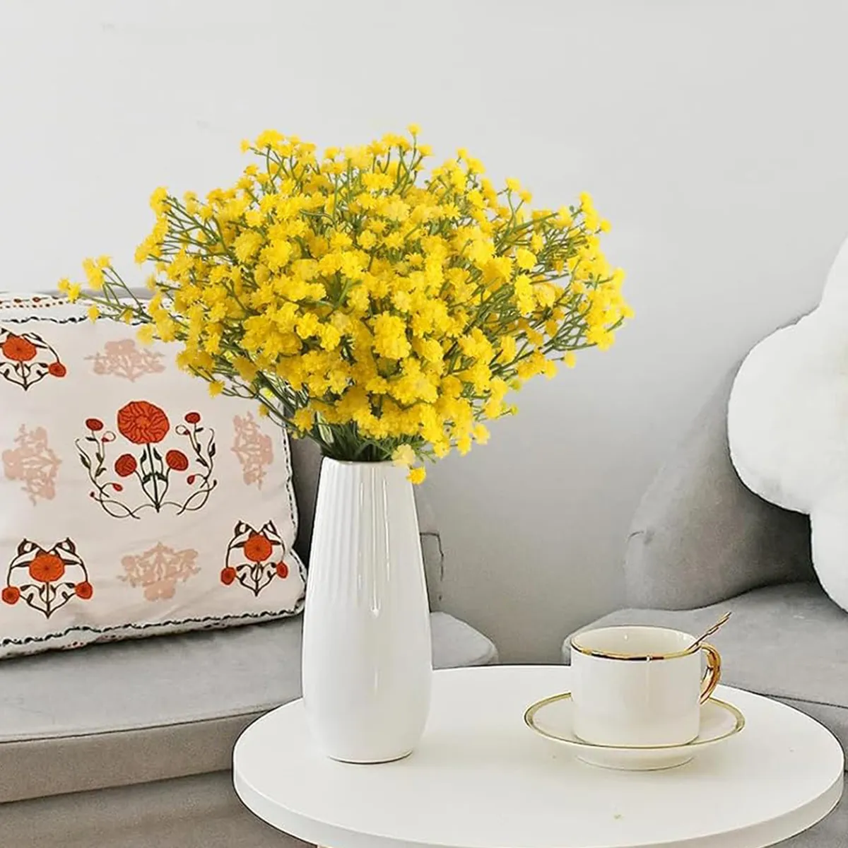 Airy Babys Breath Plastic Artificial Flower - Set Of Two media 7