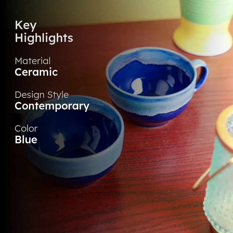 Cafe Ceramic Coffee Mug (400 mL Each) - Set of Two media 2