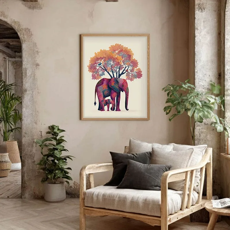 Gajra Canvas Wall Painting With Brown Frame media 6