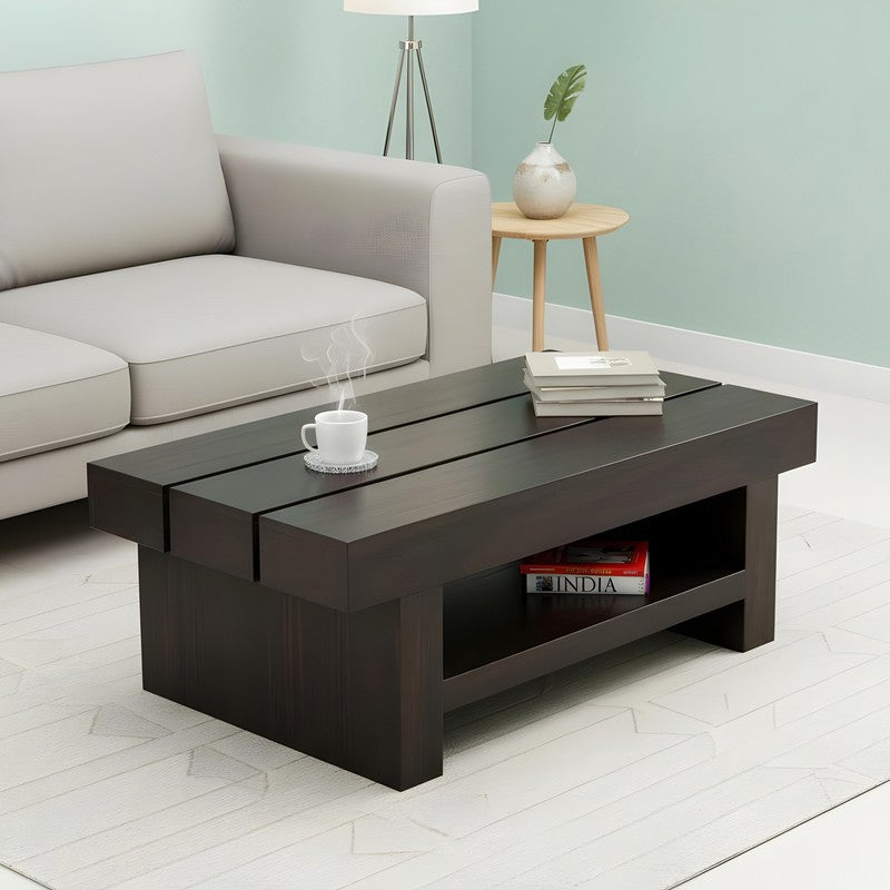 Cavero Sheesham Wooden Center Table - Black
