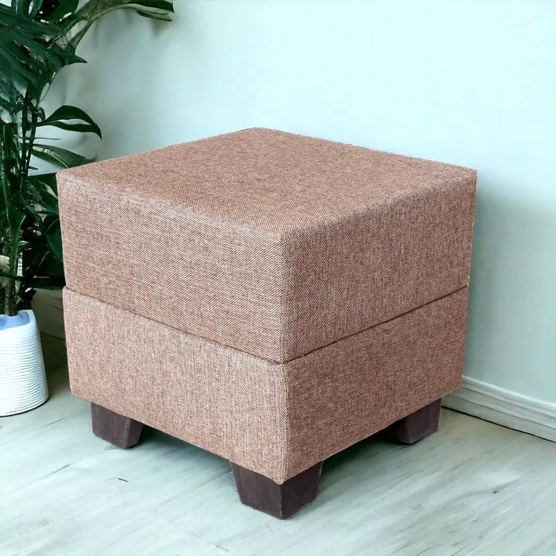 Krixon Pine Wood Pouffe - Beige media 1