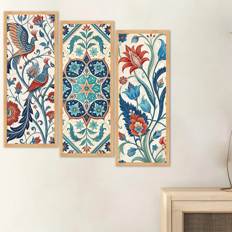 FloraGlow Wall Painting - Set Of Three media 4