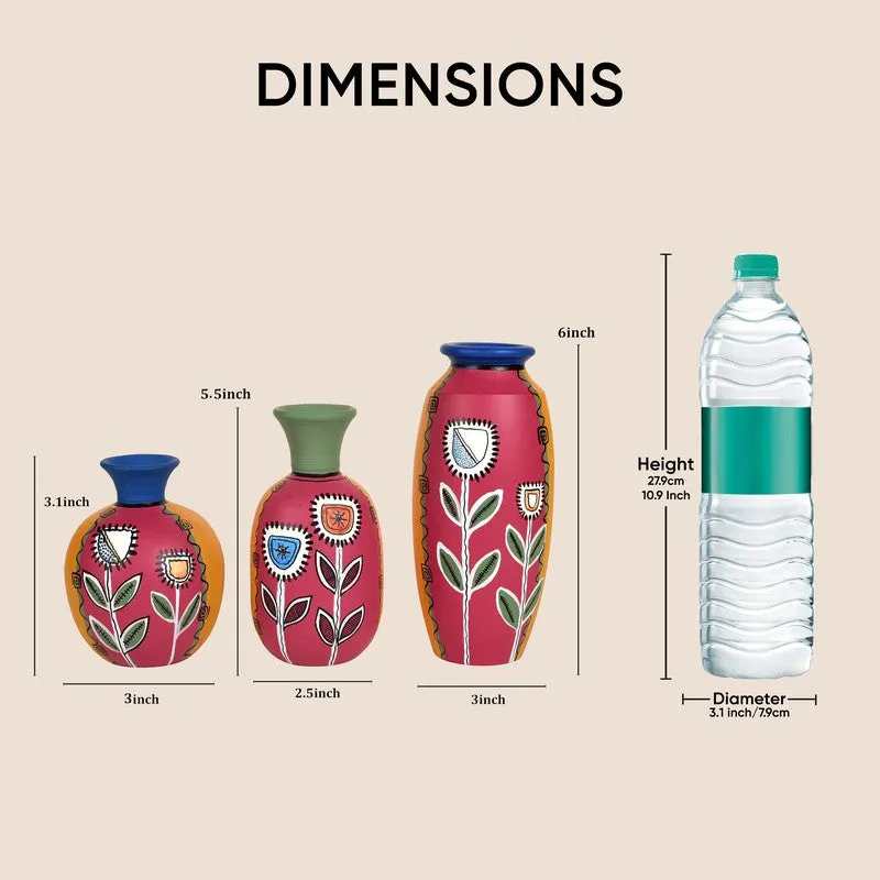 Layan Flora Terracotta Vase - Three Piece Set media 11