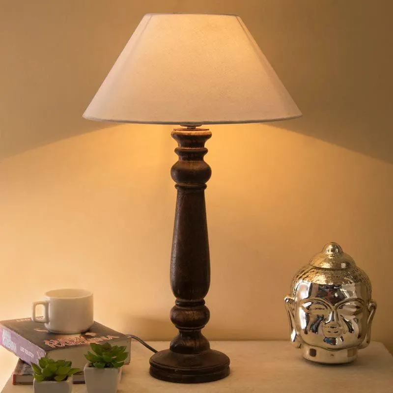 Mabel Antique Fabric Table Lamp - White,Brown media 1