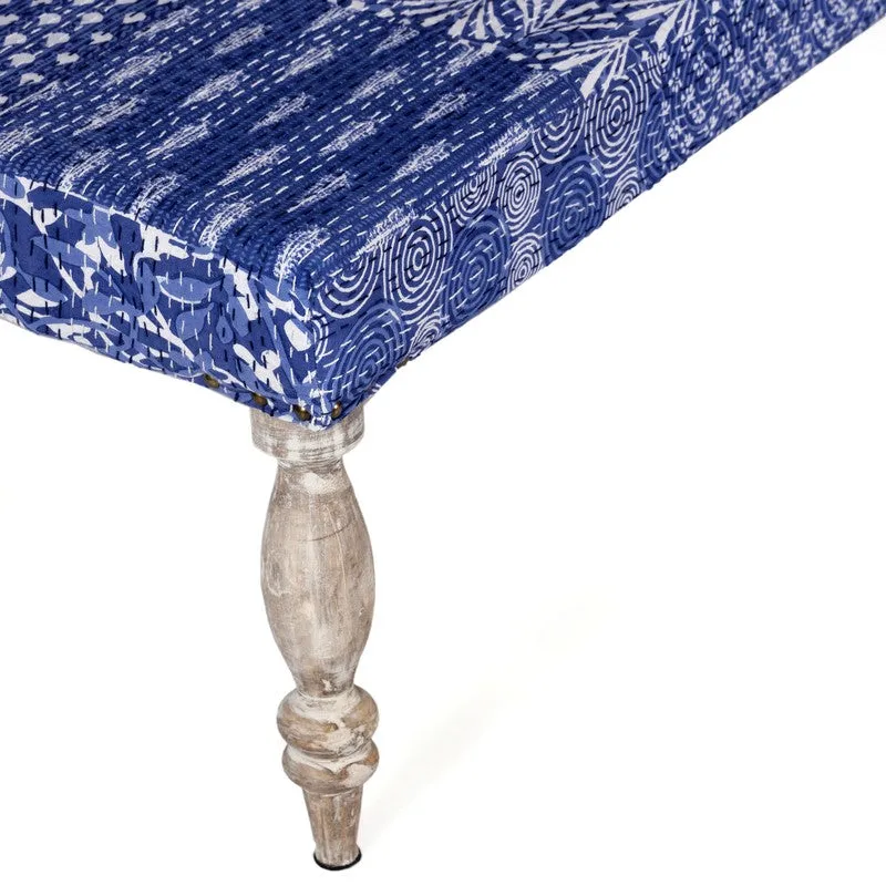 Delvo Sheesham Wooden Bench - Blue media 6
