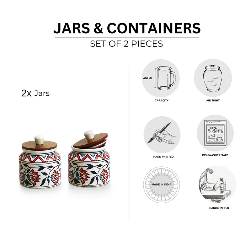 Mesa Dawn Ceramic Jar (410 mL Each) - Set Of Two media 5