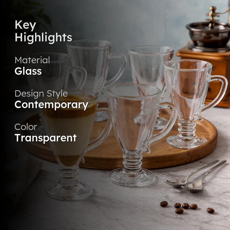Whirl Glass Tea Cup (120 mL Each) - Set of Six media 2