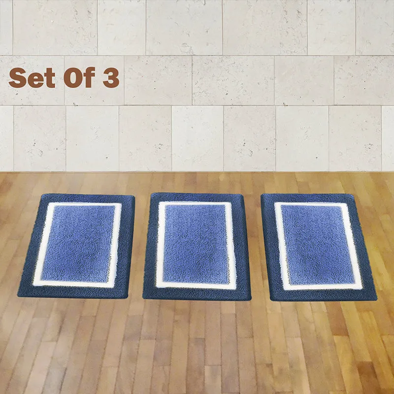 Luxe Anti Skid Bath Mat (Blue) - Set Of Three media 1