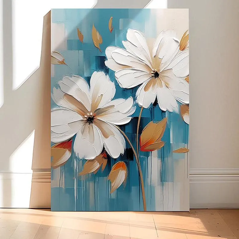 Icy Petals Canvas Floral Wall Art media 2