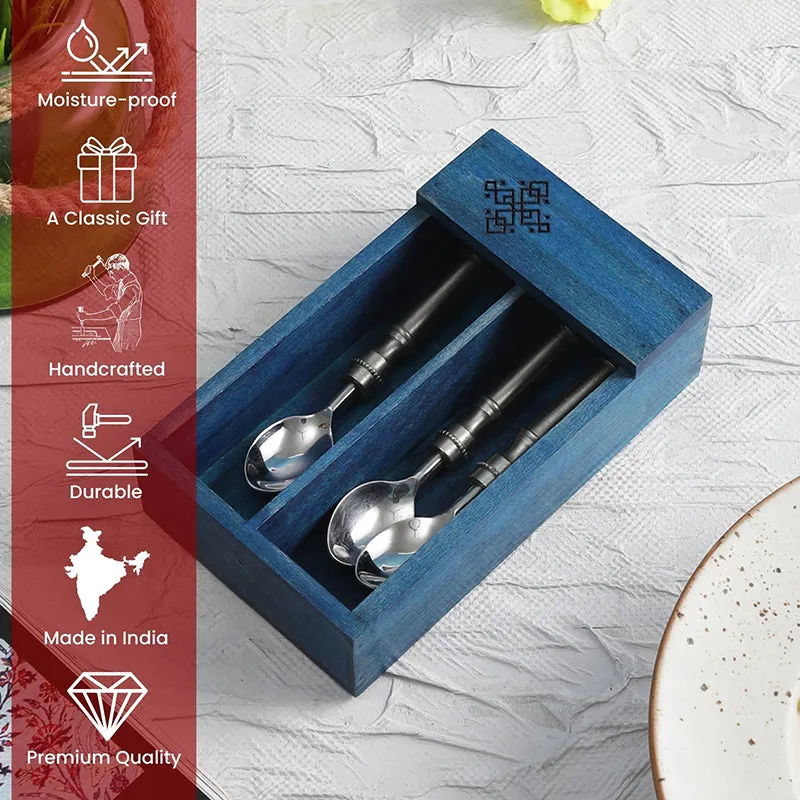 Hiron Wood Cutlery Holder media 6